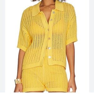 Knit button up top and short set by Bailey 44 revolve